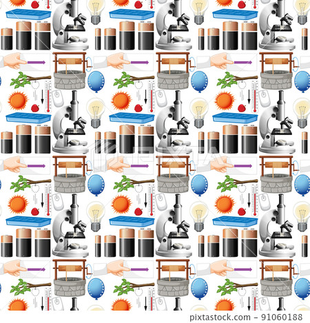 Seamless background with science equipments Seamless background with science equipments 91060188