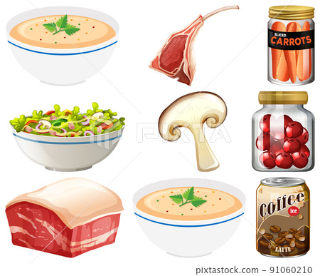 Different foods cartoon collection 91060210