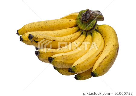 fresh yellow banana isolated on white background. 91060752