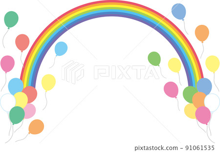 Rainbow and balloons_vivid color 91061535