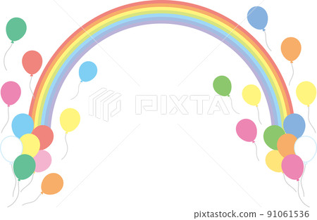 Rainbow and balloons_pastel colors Rainbow and balloons_pastel colors 91061536