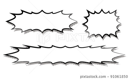 Thorny American comic style telop base, white 91061850