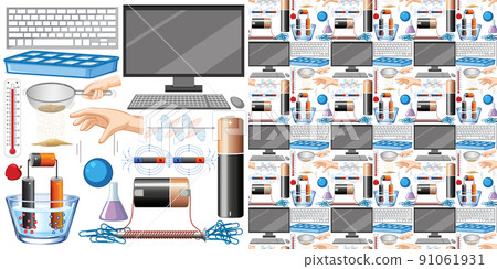 Seamless background computer and other science equipments Seamless background computer and other science equipments 91061931