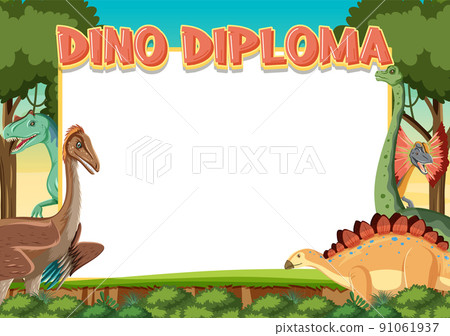Banner template with dinosaur theme 91061937