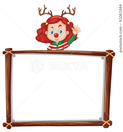 Board template with happy kids 91061944