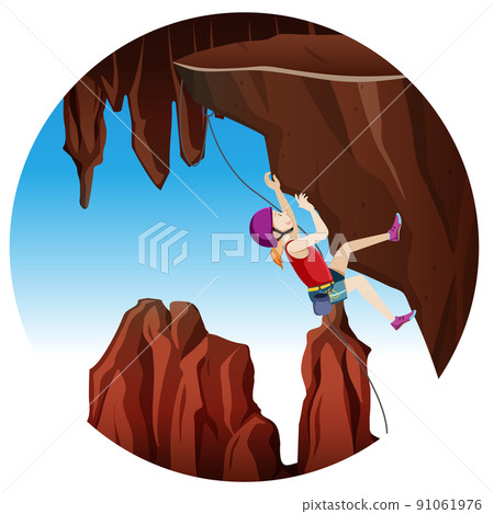 Rock climbing badge isolated 91061976