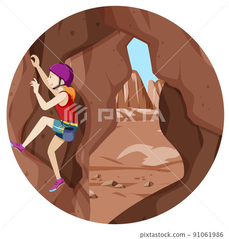 Rock climbing badge isolated Rock climbing badge isolated 91061986