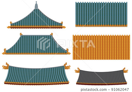 Chinese traditional architectures on white background Chinese traditional architectures on white background 91062047