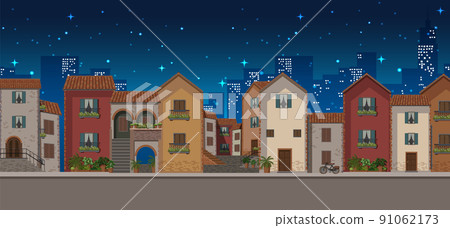City building view at night 91062173