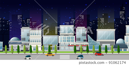 City building view at night City building view at night 91062174