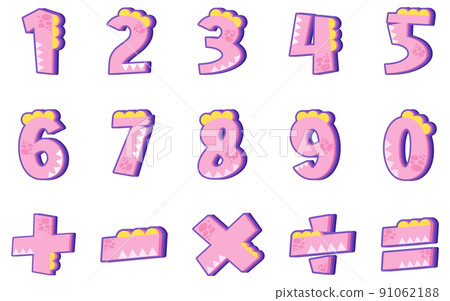 Counting number 0 to 9 and math symbols Counting number 0 to 9 and math symbols 91062188