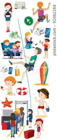 Set of people doing different activities 91062268