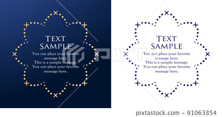 A frame inspired by celestial bodies. Fashionable headlines. Luxurious frame. 91063854