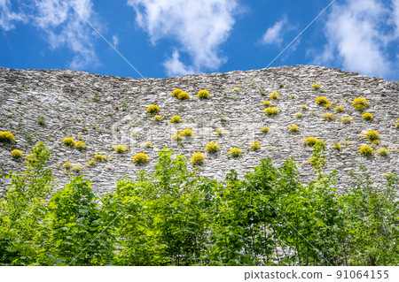 Old stone medieval caste ruin fortification 91064155