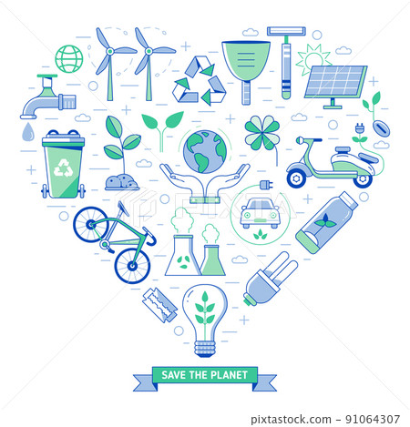 Eco Friendly Living Planet Care Circle Print 91064307