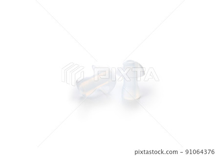 Ear pads for hearing aid isolated on white background Ear pads for hearing aid isolated on white background 91064376
