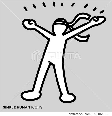 Simple human icon series "cheering party" 91064385