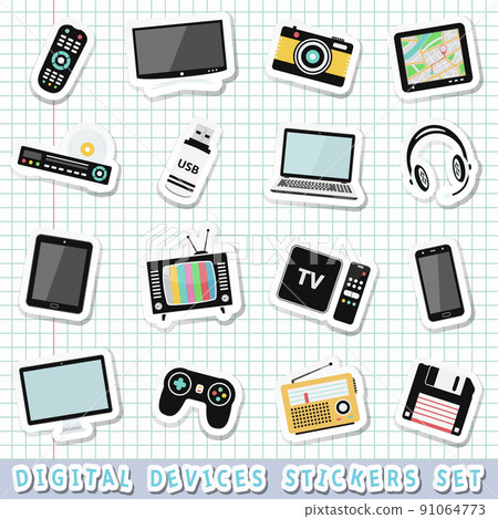 Digital device, tv and media stickers set 91064773