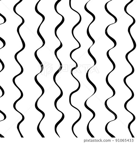 Tangled curved line seamless pattern. Handwritten doodles. Lines and shapes 91065433