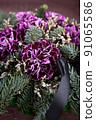 Flower arrangement for funerals, churches, coffins, graves, dark flowers 91065586