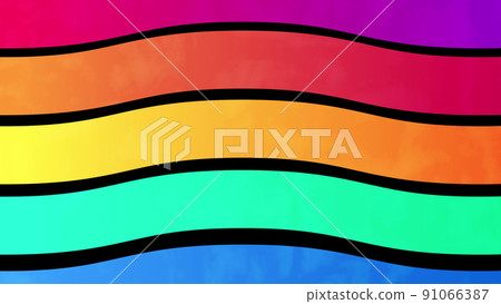 3D rendering waving colorful of gay pride rainbow flag, civil right flag seamless looping. 91066387