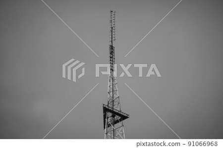 Radio tower on the heights, sky on background 91066968