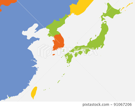 Political Map Of Eastern Asia Stock Illustration 91067206 PIXTA 91067206 