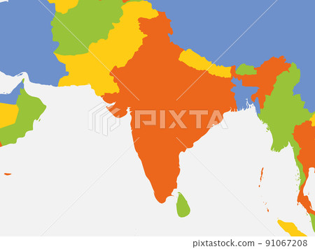 Political map of southern Asia 91067208