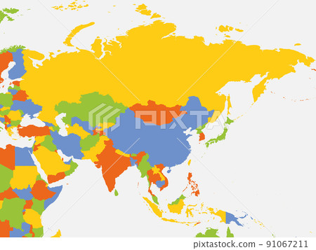 Political map of Asia continent 91067211