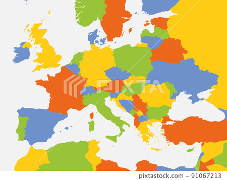 Political map of Europe continent 91067213