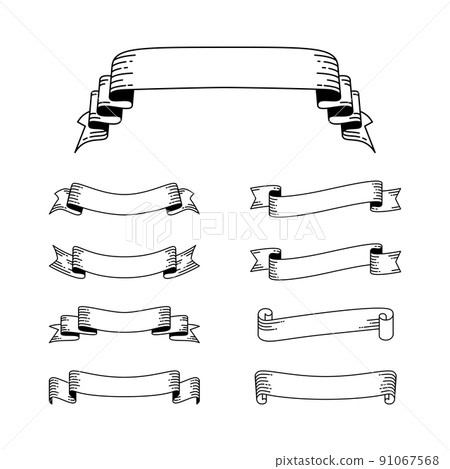 帶簡單線條裝飾的絲帶框架 91067568