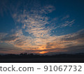 Spectacular sunsets and summer clouds in the countryside 91067732