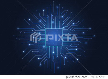 Abstract background with technology circuit board texture. Electronic motherboard illustration. Communication and engineering concept. Vector illustration 91067793