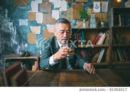 Dignified senior man liquor image 91068817
