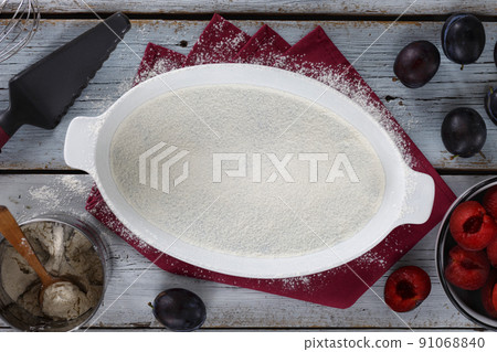 Recipe for grated pie with plum filling 91068840