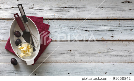 Concept banner of homemade fruit pies baking Concept banner of homemade fruit pies baking 91068841