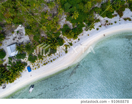 cook island rarotonga polynesia blue lagoon aerial panorama drone landscape cook island rarotonga polynesia blue lagoon aerial panorama drone landscape 91068878