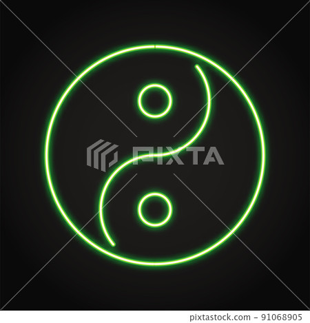 Yin yang neon icon in line style 91068905