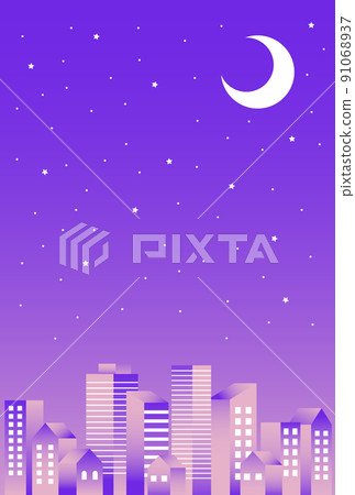 Background material_Simple building street_Gradation_Night sky Background material_Simple building street_Gradation_Night sky 91068937