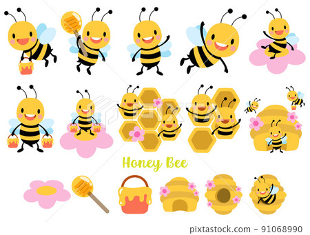 Honey Bee Flat Clipart 91068990