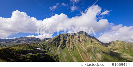 Famous Timmelsjoch High Alpine Road in the Austrian Alps also called Passo Rombo Famous Timmelsjoch High Alpine Road in the Austrian Alps also called Passo Rombo 91069434
