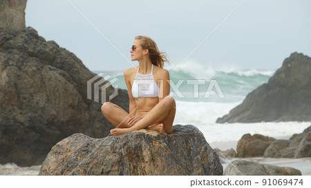 Beautiful Adraga Beach at the Atlantic Ocean coast in Portugal 91069474