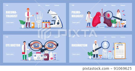 Pulmanologist, eye doctor concept vector for medicine websites, blogs. Rheumatologist consults a patient online. Rheumatoid arthritis of the hand. Pulmanologist, eye doctor concept vector for medicine websites, blogs. Rheumatologist consults a patient online. Rheumatoid arthritis of the hand. 91069625