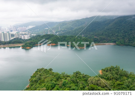 18 June 2022 the cityscape with the Upper Shing Mun Reservoir 18 June 2022 the cityscape with the Upper Shing Mun Reservoir 91070171