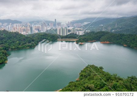 18 June 2022 the cityscape with the Upper Shing Mun Reservoir 18 June 2022 the cityscape with the Upper Shing Mun Reservoir 91070172