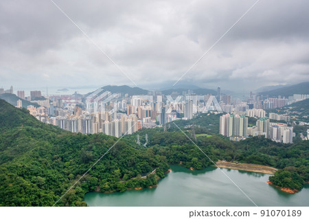 18 June 2022 the cityscape with the Upper Shing Mun Reservoir 18 June 2022 the cityscape with the Upper Shing Mun Reservoir 91070189