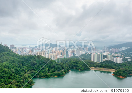 18 June 2022 the cityscape with the Upper Shing Mun Reservoir 18 June 2022 the cityscape with the Upper Shing Mun Reservoir 91070190