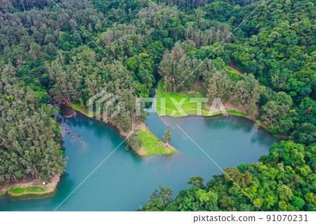 Ther Landscape of Upper Shing Mun Reservoir is a reservoir 18 June 2022 91070231