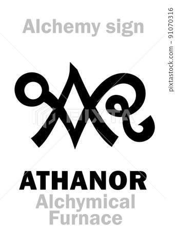 Alchemy Alphabet: ATHANOR (arab.: Al-tannoor), Alchymical furnace, also: Philosophical furnace, Furnace of Arcana, The Tower furnace -- furnace for alchemical digestion, mediaeval chemical apparatus. 91070316