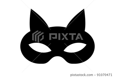 Adult cat mask vector icon cosplay clip art illustration. 91070471